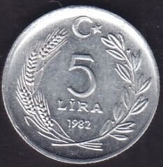 1982 Yılı 5 Lira
