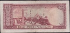 5.EMİSYON 1.TERTİP 500 LİRA D6 08412 ÇOK TEMİZ eski para mezat