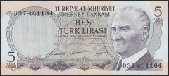 6.EMİSYON 1.TERTİP 5 LİRA D37 401164 ÇİLALTI