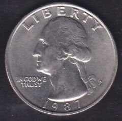 Amerika Çeyrek Dolar 1987 P