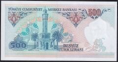 7.Emisyon 1.Tertip 500 Lira A61 651288 Çil