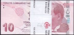 9.Emisyon 10 Lira G105 Deste(100 Adet) Çil % 99 Sıralı
