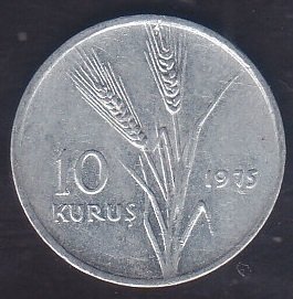 1975 YILI 10 KURUŞ eski para koleksiyon
