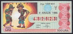 1985 9 ARALIK YARIM BİLET Y SERİSİ
