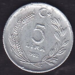 1982 Yılı 5 Lira