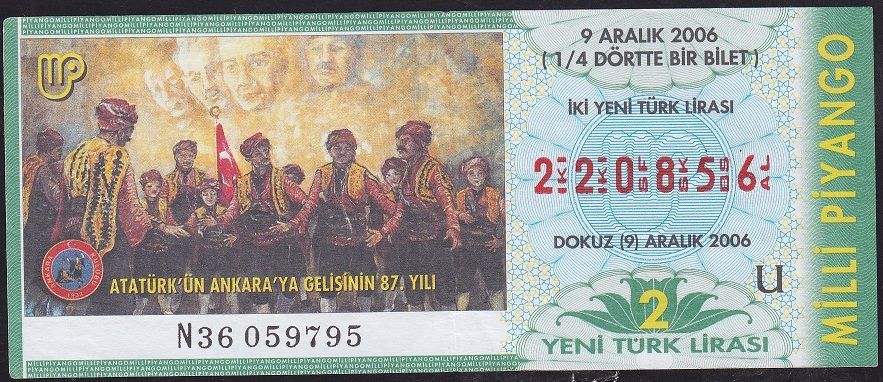2006 9 Aralık Çeyrek Bilet - U Serisi