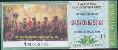 2006 9 Aralık Çeyrek Bilet - U Serisi