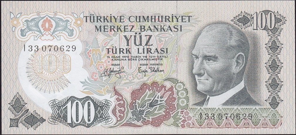 6.Emisyon 2.Tertip 100 Lira I33 070629 Çil
