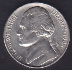 AMERİKA 5 CENT 1988 D