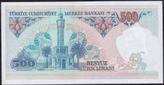 7.Emisyon 1.Tertip 500 Lira A46 442458 Çil