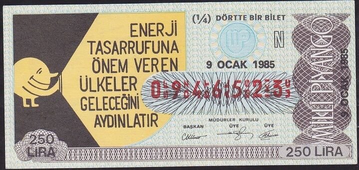 1985 9 Ocak Çeyrek Bilet - N Serisi