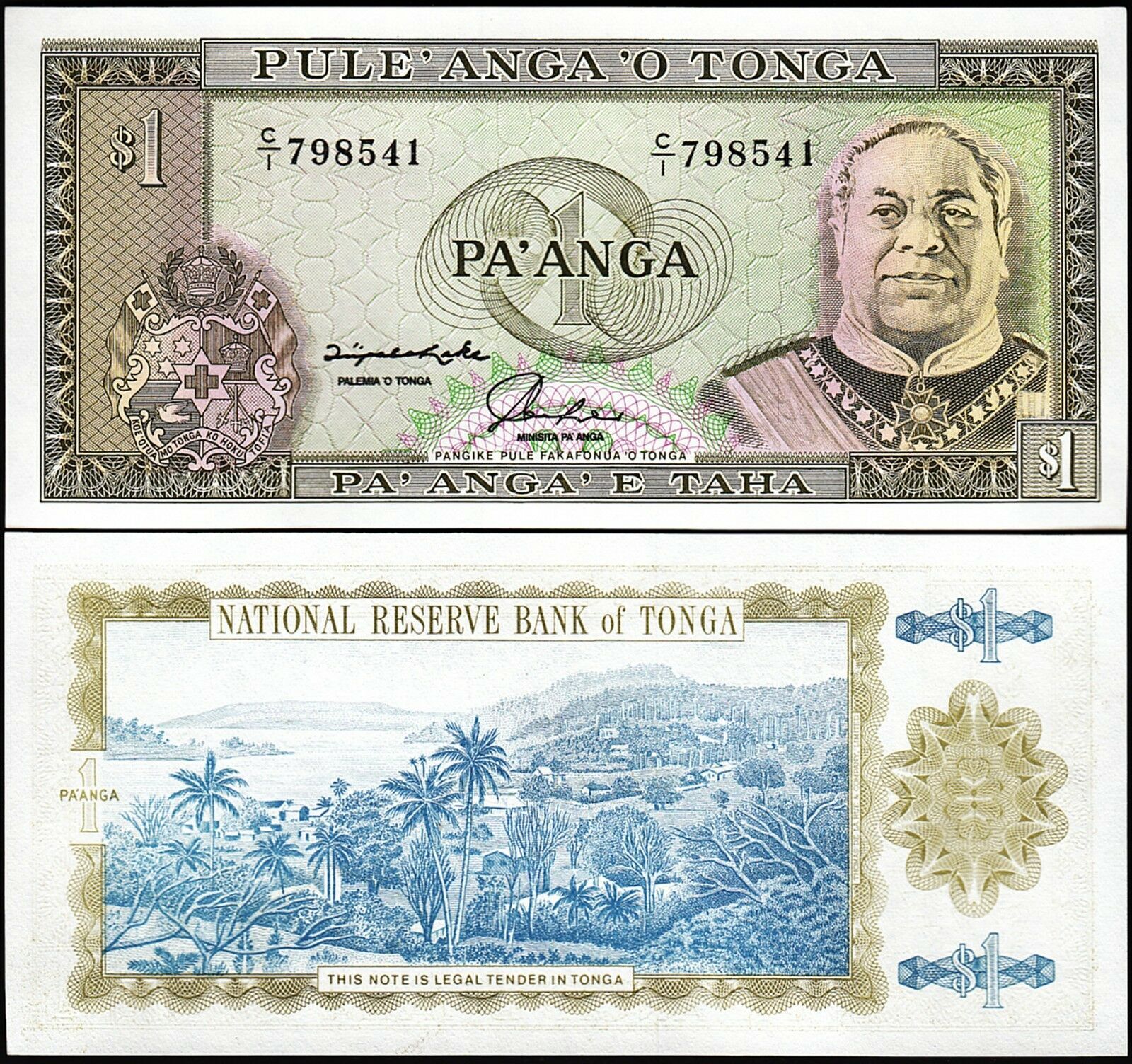 Tonga 1 Paanga 1992 Çilaltı Çil Pick 25