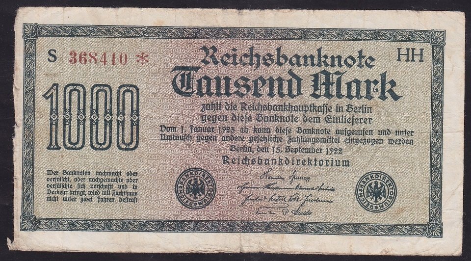 ALMANYA 1000 MARK 1923 HALİYLE