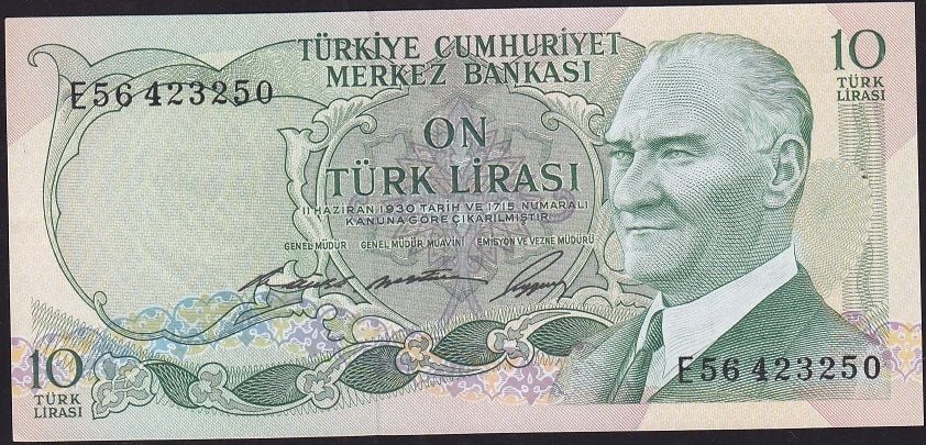 6.Emisyon 1.Tertip 10 Lira E56 423250 Çilaltı Çil