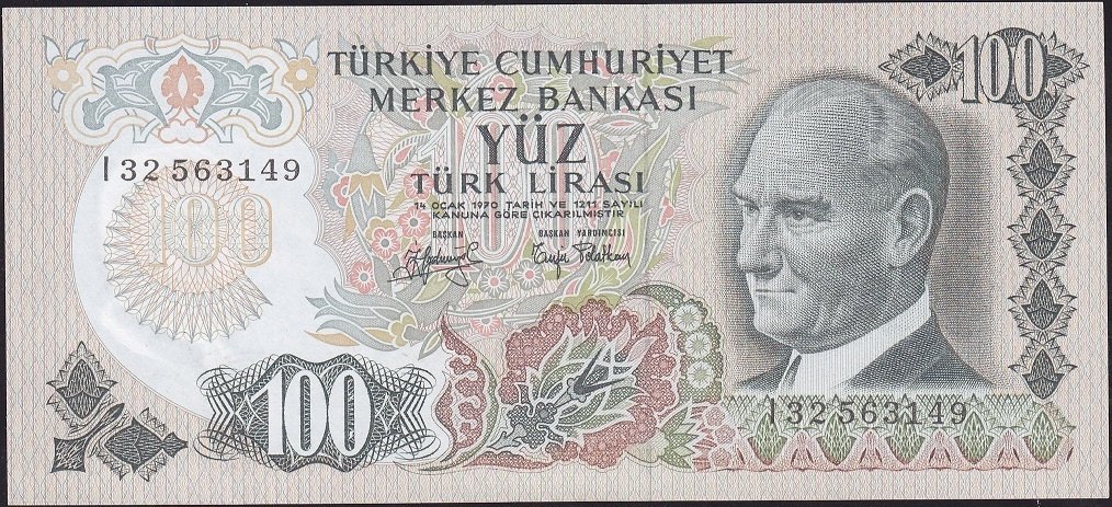 6.Emisyon 2.Tertip 100 Lira I32 563149 Çilaltı