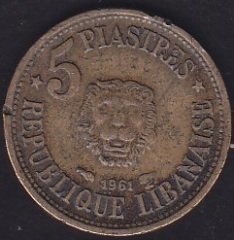Lübnan 5 Piastre 1961