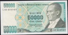 7.Emisyon 2.Tertip 50000 Lira L40 404949 Çilaltı Çil