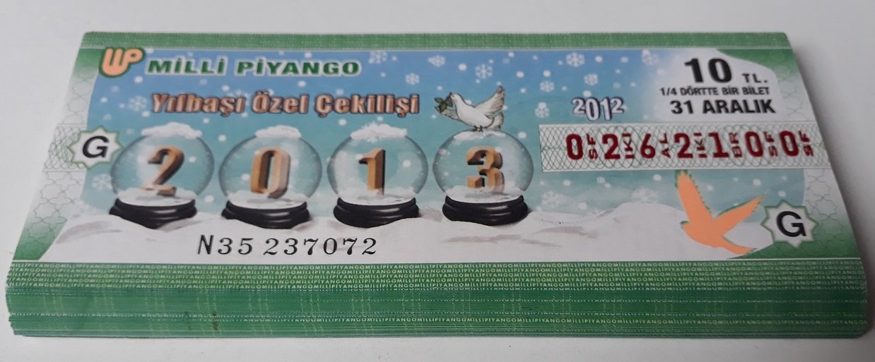 2012 31 ARALIK ÇEYREK BİLET - DESTE (71 ADET)