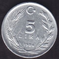 1984 Yılı 5 Lira