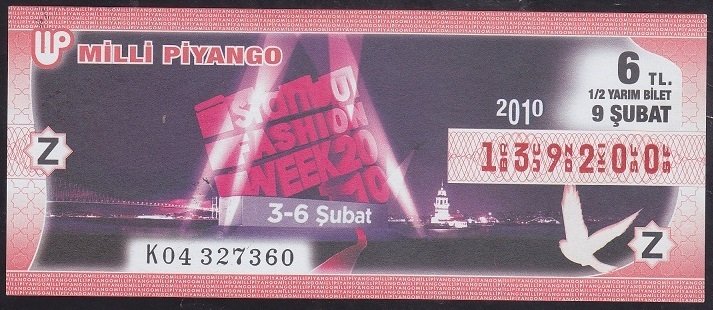 2010 9 ŞUBAT YARIM BİLET - Z SERİSİ