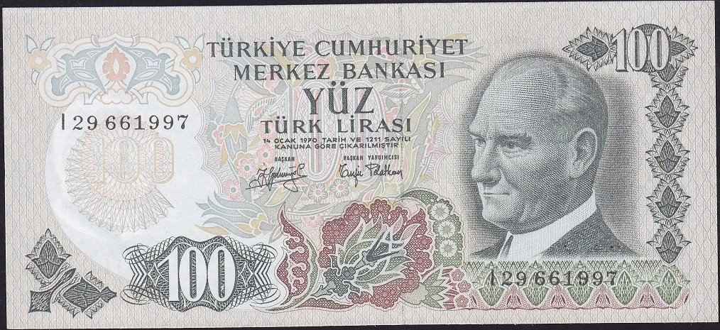 6.Emisyon 2.Tertip 100 Lira I29 661997 Çil