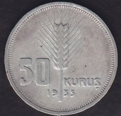 1935 Yılı 50 Kuruş Gümüş