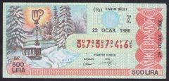 1986 29 OCAK YARIM BİLET Z SERİSİ