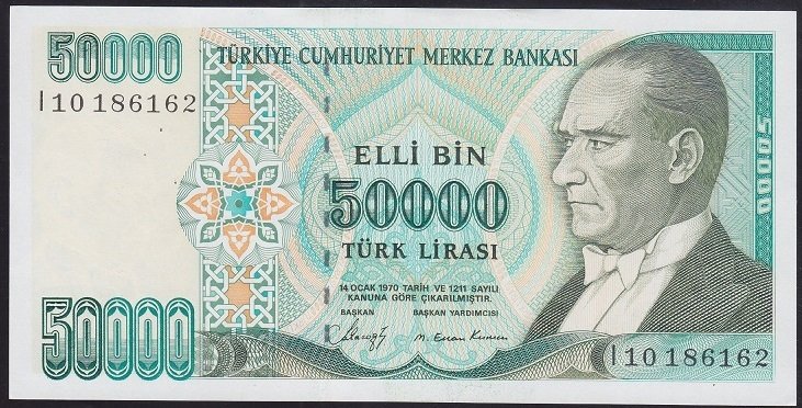 7.EMİSYON 1.TERTİP 50000 LİRA I10 186162 ÇİLALTI ÇİL