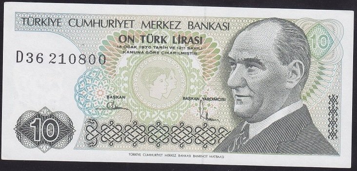 7.EMİSYON 2.TERTİP 10 LİRA D36 210800 ÇİLALTI ÇİL