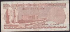 6.Emisyon 1.Tertip 20 Lira A13 391756 Çok Temiz