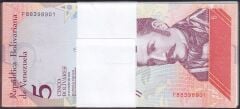 Venezuela 5 Bolivar 2018 Çil Deste (100 Adet)