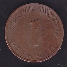 Almanya 1 Pfennig 1975 G