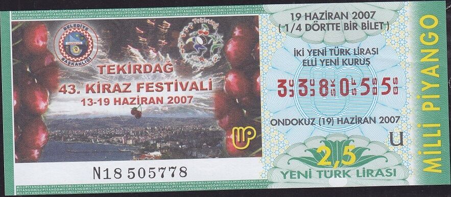 2007 19 Haziran Çeyrek Bilet - U Serisi