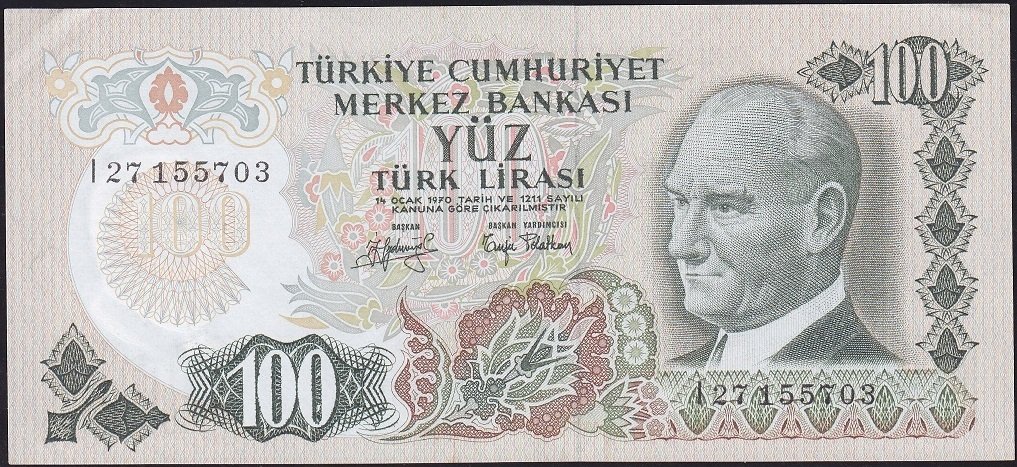 6.Emisyon 2.Tertip 100 Lira I27 155703 Çilaltı Çil