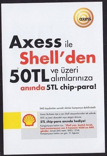 Axess İndirim Kuponu ( Shell )