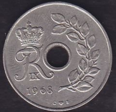 Danimarka 25 Öre 1968