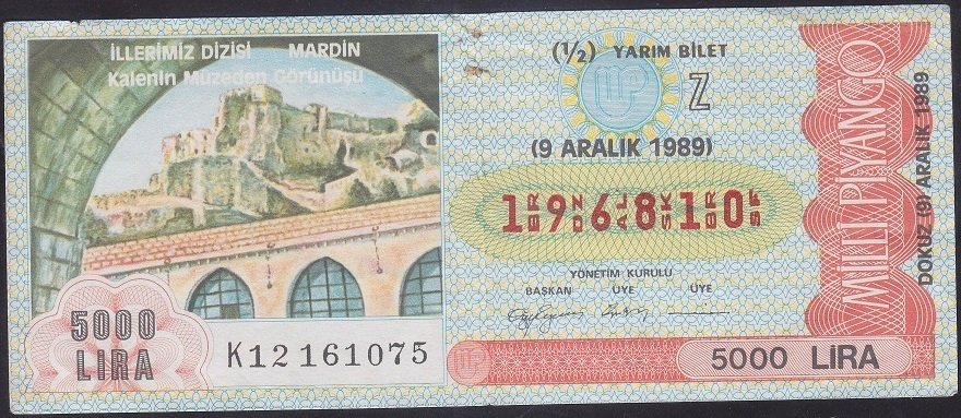 1989 9 ARALIK YARIM BİLET - Z SERİSİ