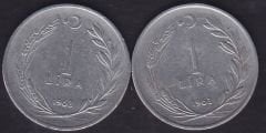 1963 Yılı 1 Lira (Ters Düz Takım)