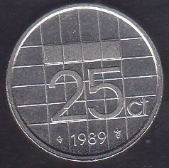 HOLLANDA 25 CENT 1989