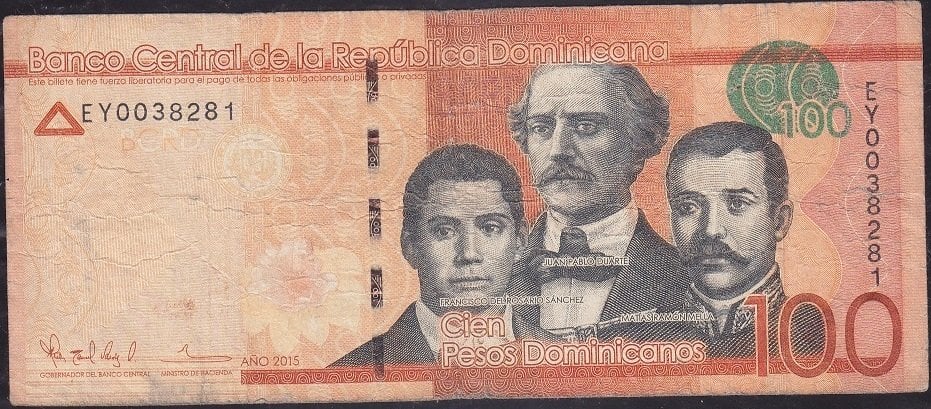 Dominik Cumhuriyeti 100 Pesos 2015 Temiz