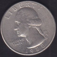 AMERİKA ÇEYREK DOLAR 1988 P