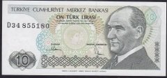 7.EMİSYON 2.TERTİP 10 LİRA D34 855180 ÇİLALTI