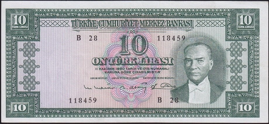 5.Emisyon 6.Tertip 10 Lira B28 118459 Çilaltı