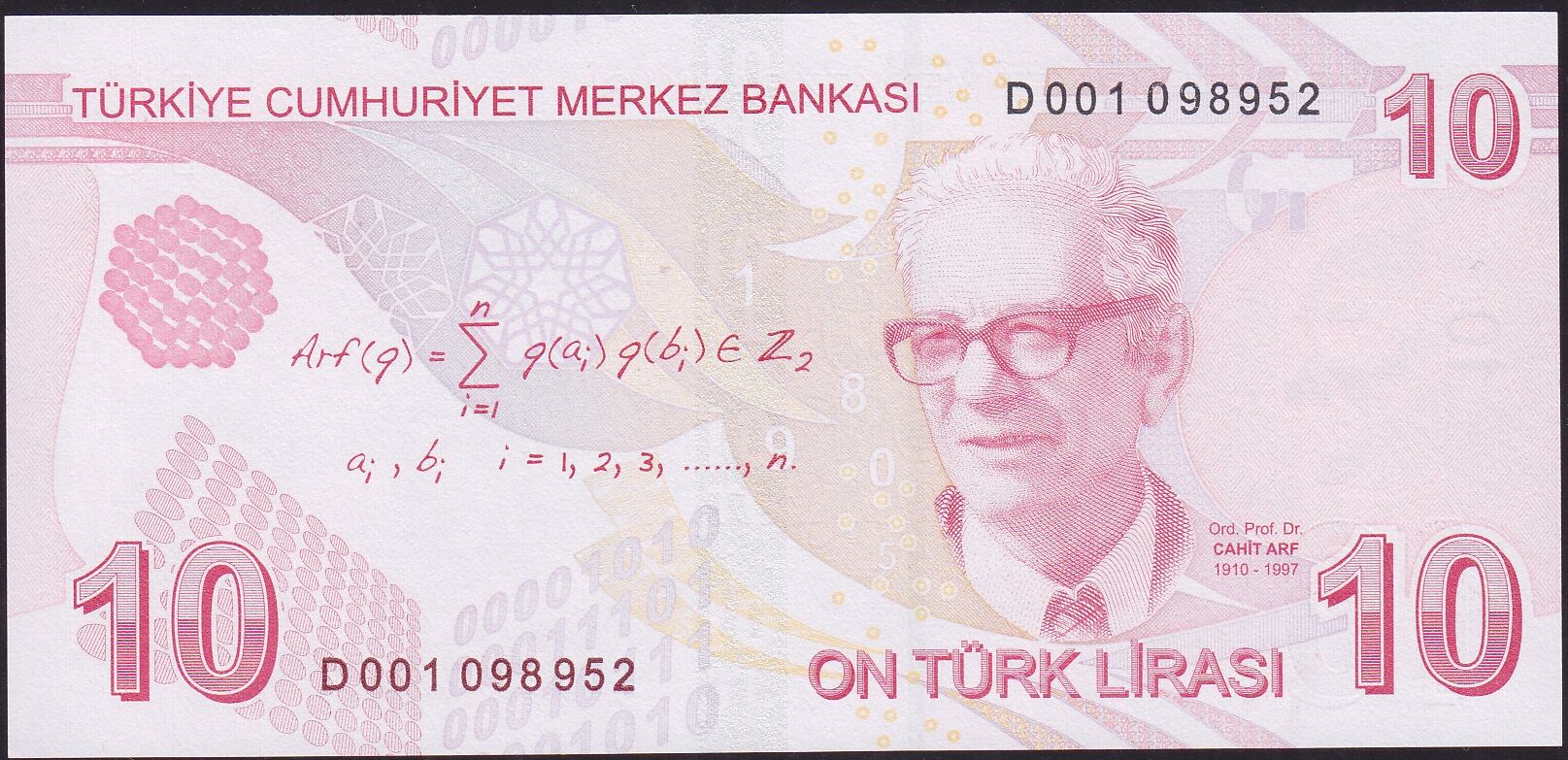9.Emisyon 4.Tertip 10 Lira D001 098952 Çil