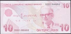 9.Emisyon 4.Tertip 10 Lira D001 098952 Çil
