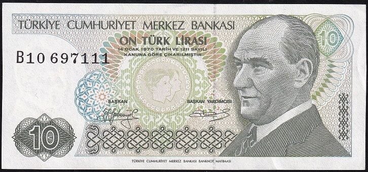 7.Emisyon 1.Tertip 10 Lira B10 697111 Çilaltı Çil