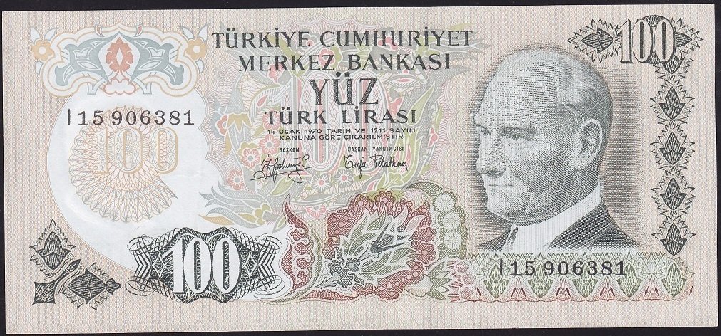 6.Emisyon 2.Tertip 100 Lira I15 906381 Çok Çok Temiz