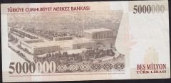 7.Emisyon 5 000 000 Lira F50 884468 Çok Temiz+