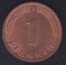 Almanya 1 Pfennig 1976 D