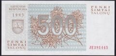 Litvanya 500 Talonu 1993 Çil JE391445